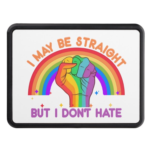 Jag kanske är Rak men jag hatar inte Hate HGBTQIA- Dragkroksskydd (Framsidan)