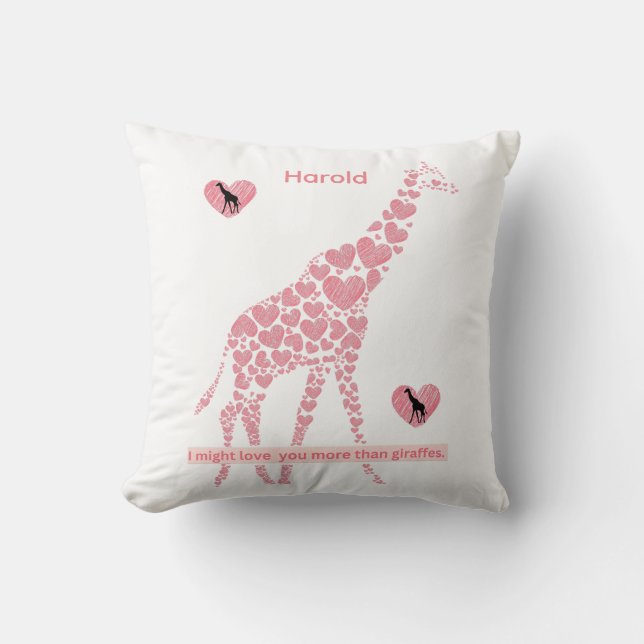 Jag kanske Kärlek mer än Giraffes Design 2 Thro Kudde (Framsida)