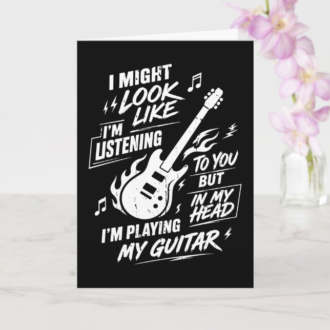 Jag kanske ser ut som att jag lyssnar Gitarr Kort (Orkide)