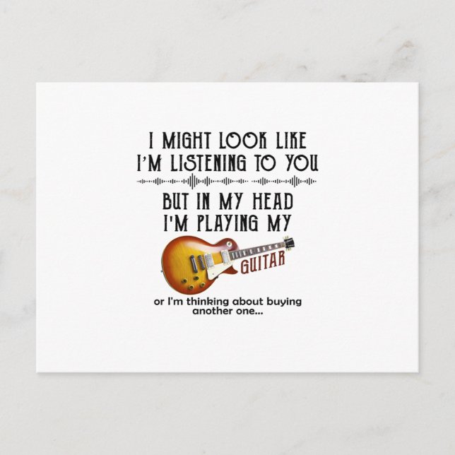 Jag kanske ser ut som om jag lyssnar på dig vykort (Framsida)