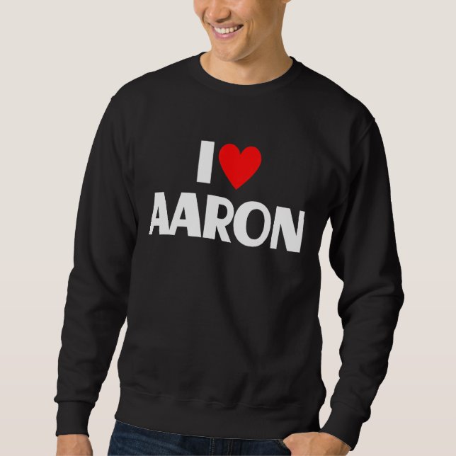 Jag Kärlek Aaron I Heart Aaron Lång Ärmad Tröja (Framsida)