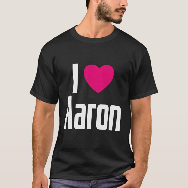 Jag Kärlek Aaron Rosa Heart I Heart Aaron T Shirt (Framsida)