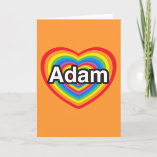 Jag kärlek Adam. Jag kärlekar er Adam. Hjärta Kort