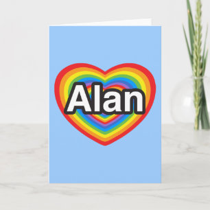 Jag kärlek Alan. Jag kärlekar dig Alan. Hjärta Kort
