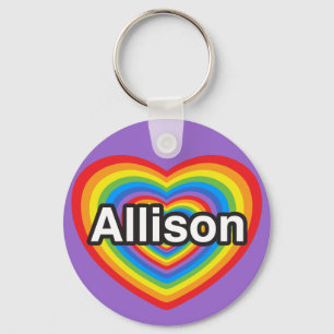 Jag kärlek Allison. Jag kärlek du Allison. Hjär Nyckelring