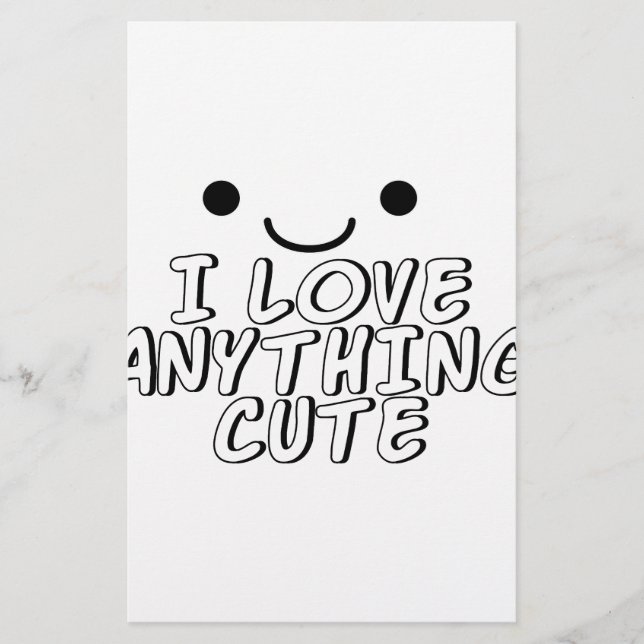 Jag Kärlek allt Cute Brevpapper (Framsida)