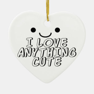 Jag Kärlek allt Cute Julgransprydnad Keramik