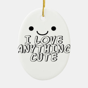 Jag Kärlek allt Cute Julgransprydnad Keramik