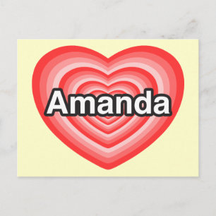 Jag kärlek Amanda. Jag kärlekar dig Amanda. Hjärta Vykort