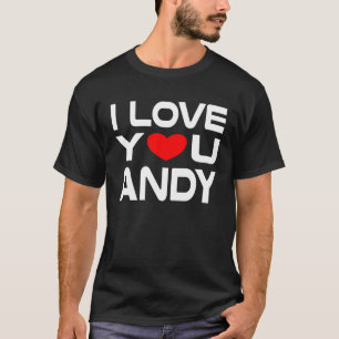Jag Kärlek Andy Red Heart säger att älskling i Kär T Shirt