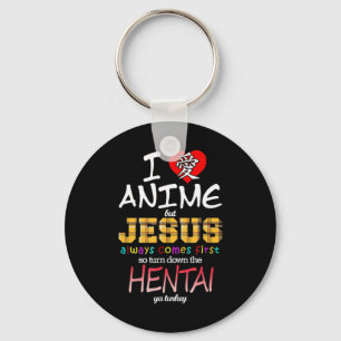 Jag Kärlek Anime, men Jesus kommer alltid först. Nyckelring