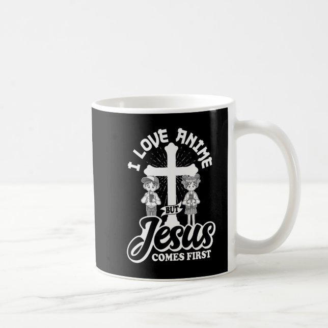 Jag Kärlek Anime, men Jesus kommer först Anime Äls Kaffemugg (Höger)