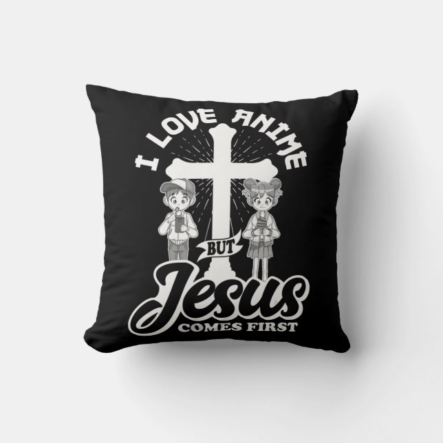 Jag Kärlek Anime, men Jesus kommer först Anime Äls Kudde (Framsida)