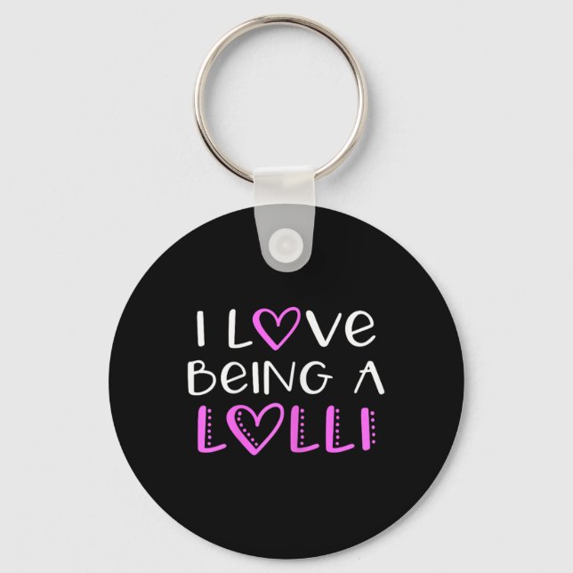 Jag Kärlek är en Coola för lolli Cute Nyckelring (Framsida)