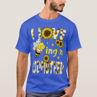 Jag Kärlek är en gudmor solrosböna Mors dag T Shirt