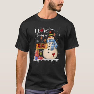 Jag Kärlek är en Mimi Snögubbe Julafton Santa Chri T Shirt