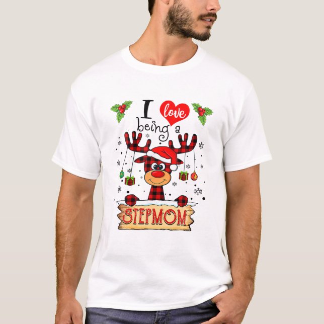 Jag Kärlek är en stepmamma Reindeer jul-nuny Xm T Shirt (Framsida)