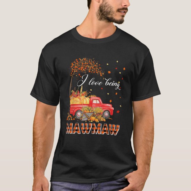 Jag Kärlek är Mawmaw Lastbil Pumpkin hösten sjunke T Shirt (Framsida)