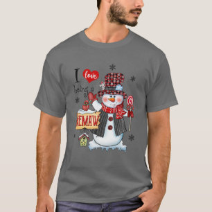 Jag Kärlek är Memaw Snögubbe jul Red Play Hat T Shirt