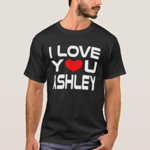 Jag Kärlek Ashley Red Heart att säga älskling i kä T Shirt