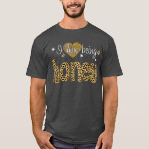 Jag Kärlek Att Honung leopard gav julklapp T Shirt