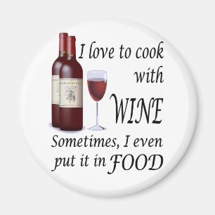 Jag Kärlek att koka med Vin - även i livsmedel Magnet