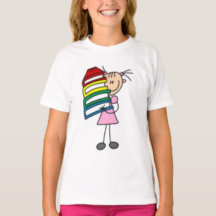 Jag Kärlek att läsa Stick figur Girl T Shirt
