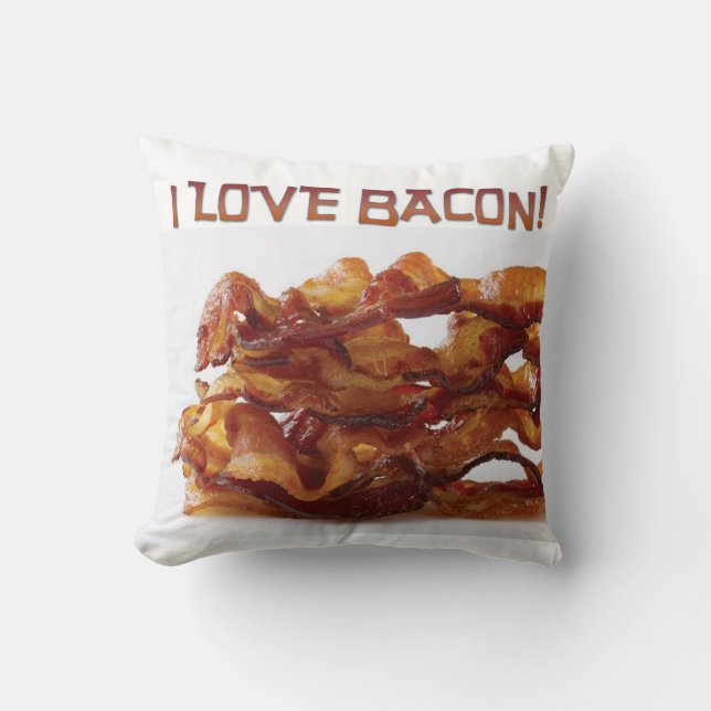Jag Kärlek Bacon Pillow! Kudde (Framsida)