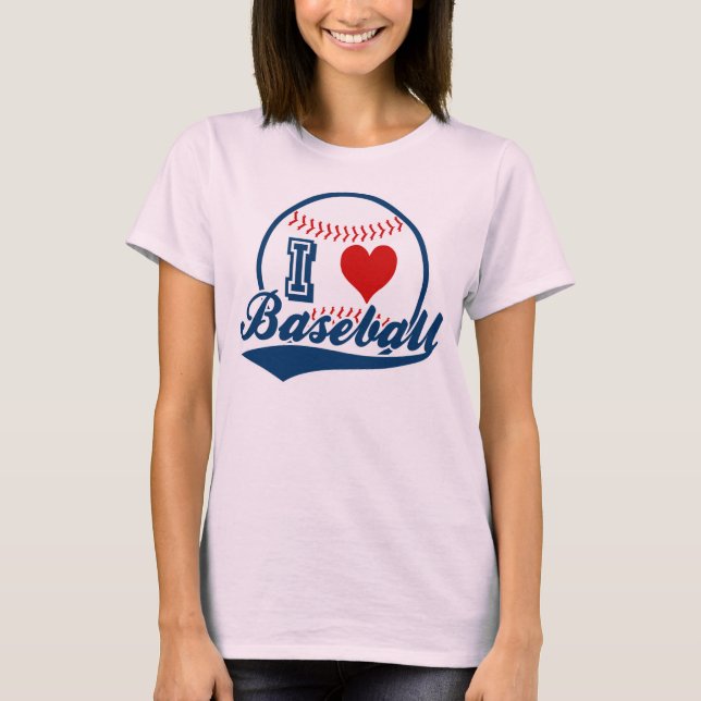 Jag kärlek baseballskjorta t-shirt (Framsida)