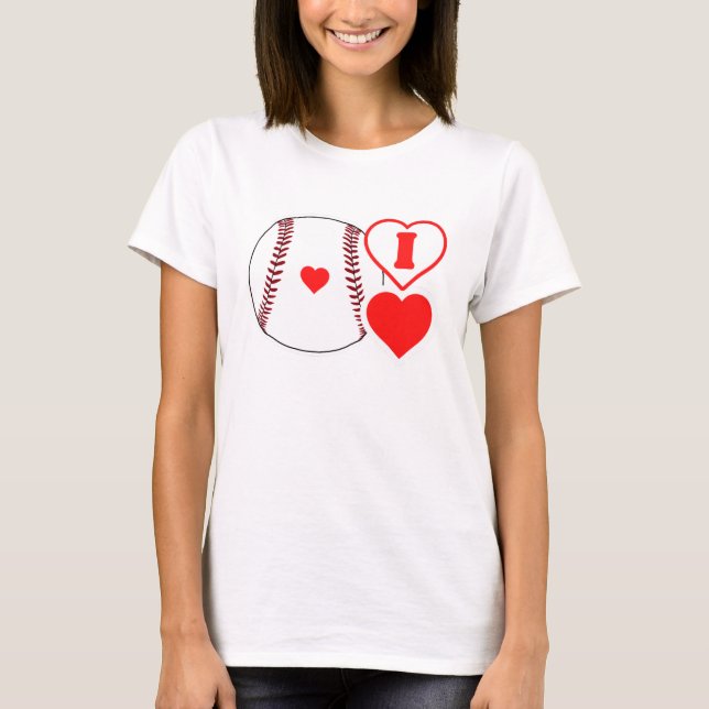 Jag kärlek baseboll! t shirt (Framsida)