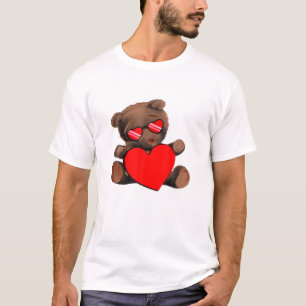 Jag Kärlek Bear är min Valentine Alla hjärtans dag T Shirt