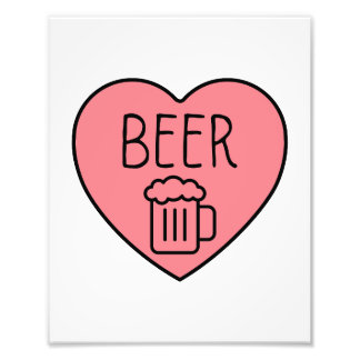 Jag Kärlek Beer Heart Fototryck