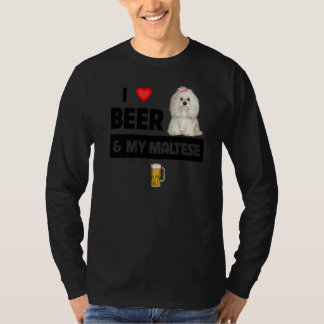 Jag Kärlek Beer och min maltesiske Mamma Pappa Mal T Shirt
