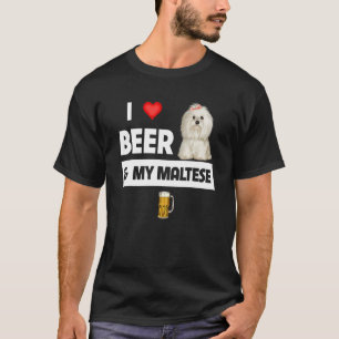 Jag Kärlek Beer och min maltesiske Mamma Pappa Mal T Shirt