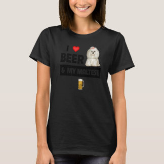 Jag Kärlek Beer och min maltesiske Mamma Pappa Mal T Shirt