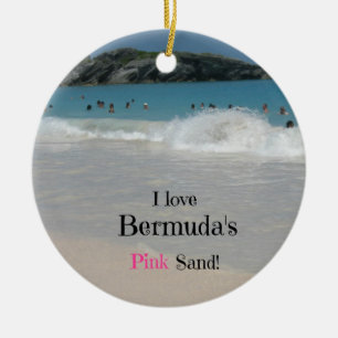 Jag kärlek Bermudas Rosa Sand! Julgransprydnad Keramik