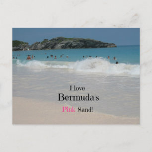 Jag kärlek Bermudas Rosa Sand! Vykort