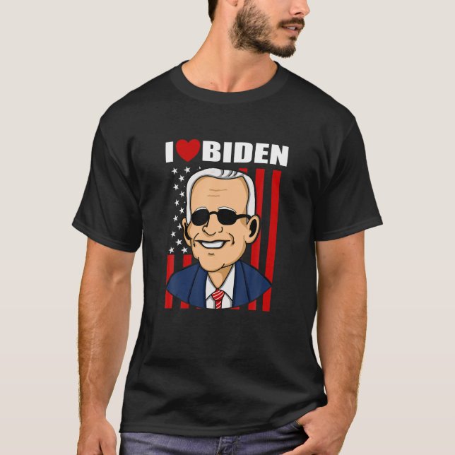 Jag kärlek Biden Heart Pro President Joe Biden Ame T Shirt (Framsida)