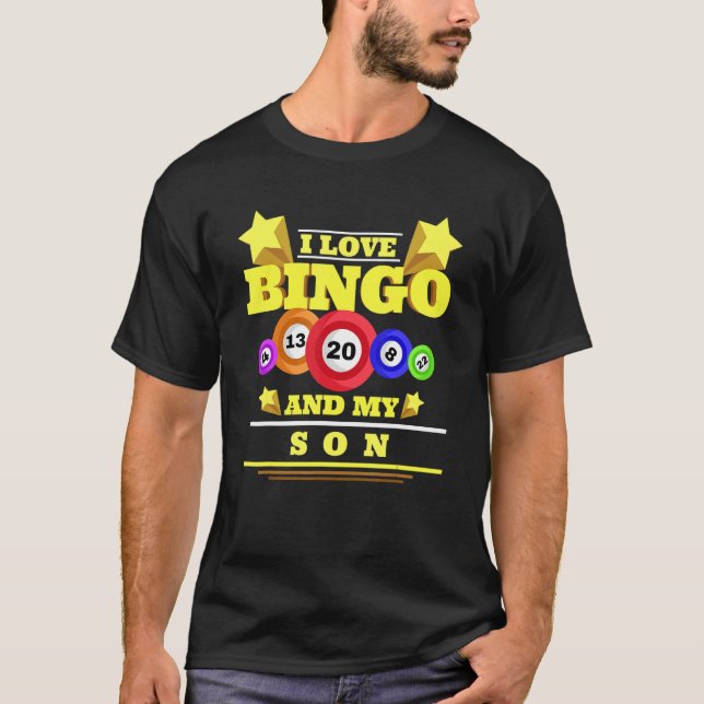 Jag Kärlek Bingo och min son Casino Gambling Lotte T Shirt (Framsida)