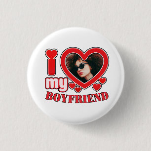 Jag Kärlek Boyvän Girlkompis BubLY Heart Photo Knapp