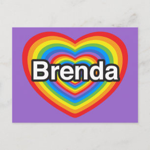 Jag kärlek Brenda. Jag kärlek du Brenda. Hjärta Vykort
