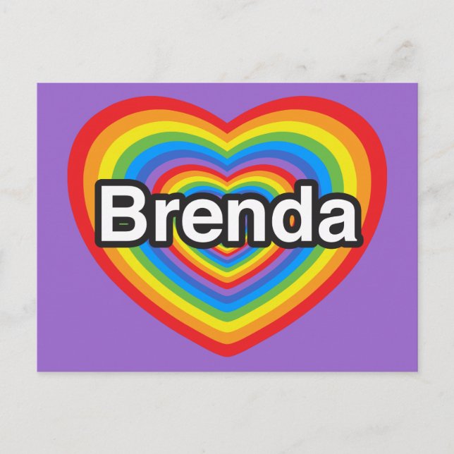 Jag kärlek Brenda. Jag kärlek du Brenda. Hjärta Vykort (Framsida)