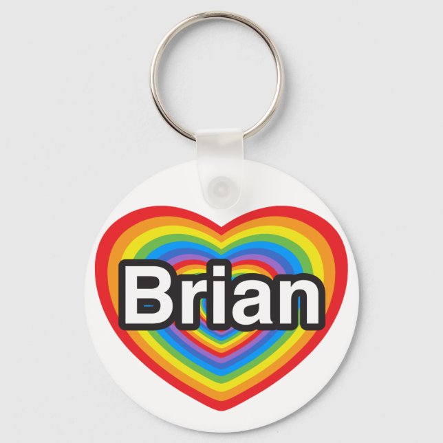 Jag kärlek Brian. Jag kärlekar dig Brian. Hjärta Nyckelring (Framsida)