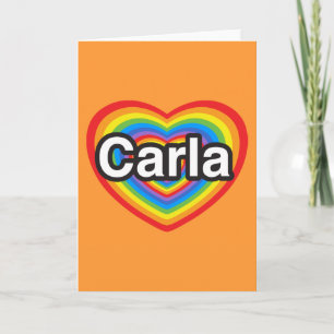 Jag kärlek Carla. Jag kärlek du Carla. Hjärta Kort
