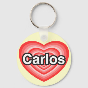 Jag kärlek Carlos. Jag kärlek du Carlos. Hjärta Nyckelring