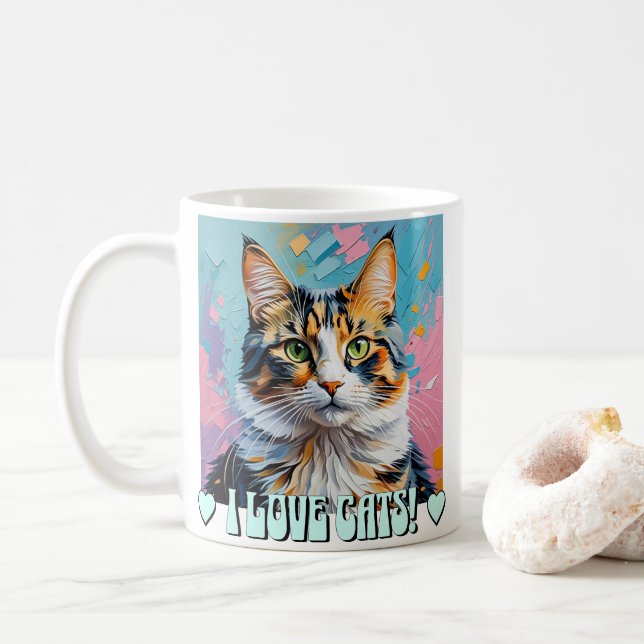 Jag Kärlek Cats! Kaffemugg (Med munk)