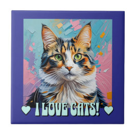 Jag Kärlek Cats! Kakelplatta