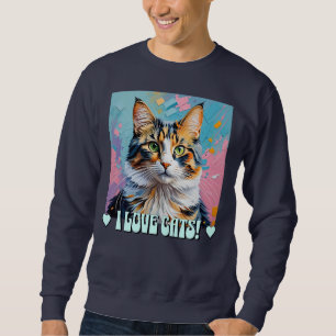 Jag Kärlek Cats! Lång Ärmad Tröja