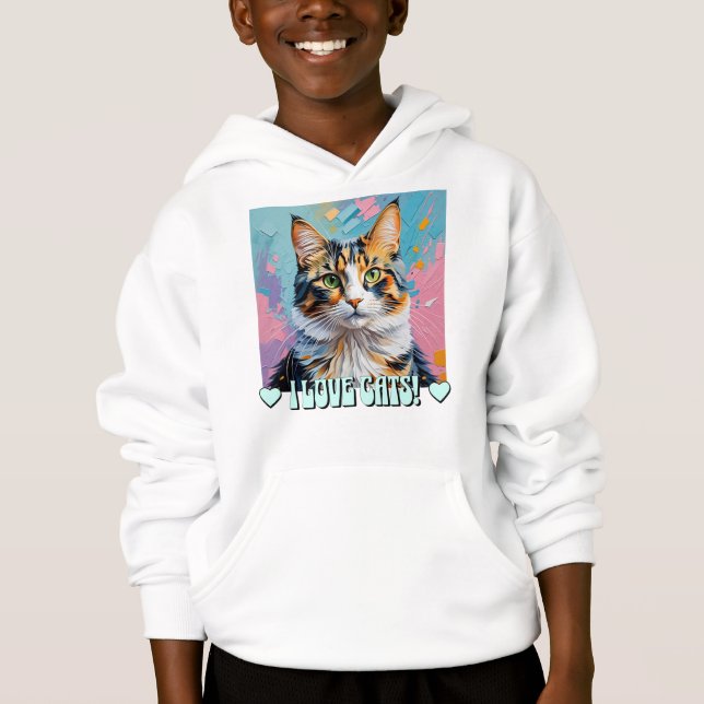 Jag Kärlek Cats! T Shirt (Framsida)