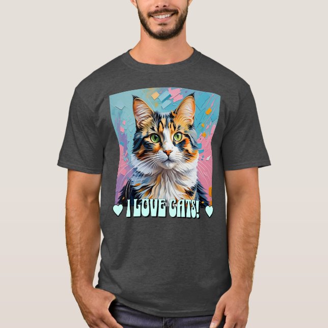 Jag Kärlek Cats! T Shirt (Framsida)